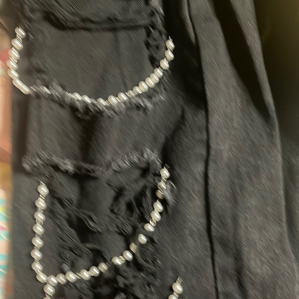 Black size 5 wide leg pearl jeans